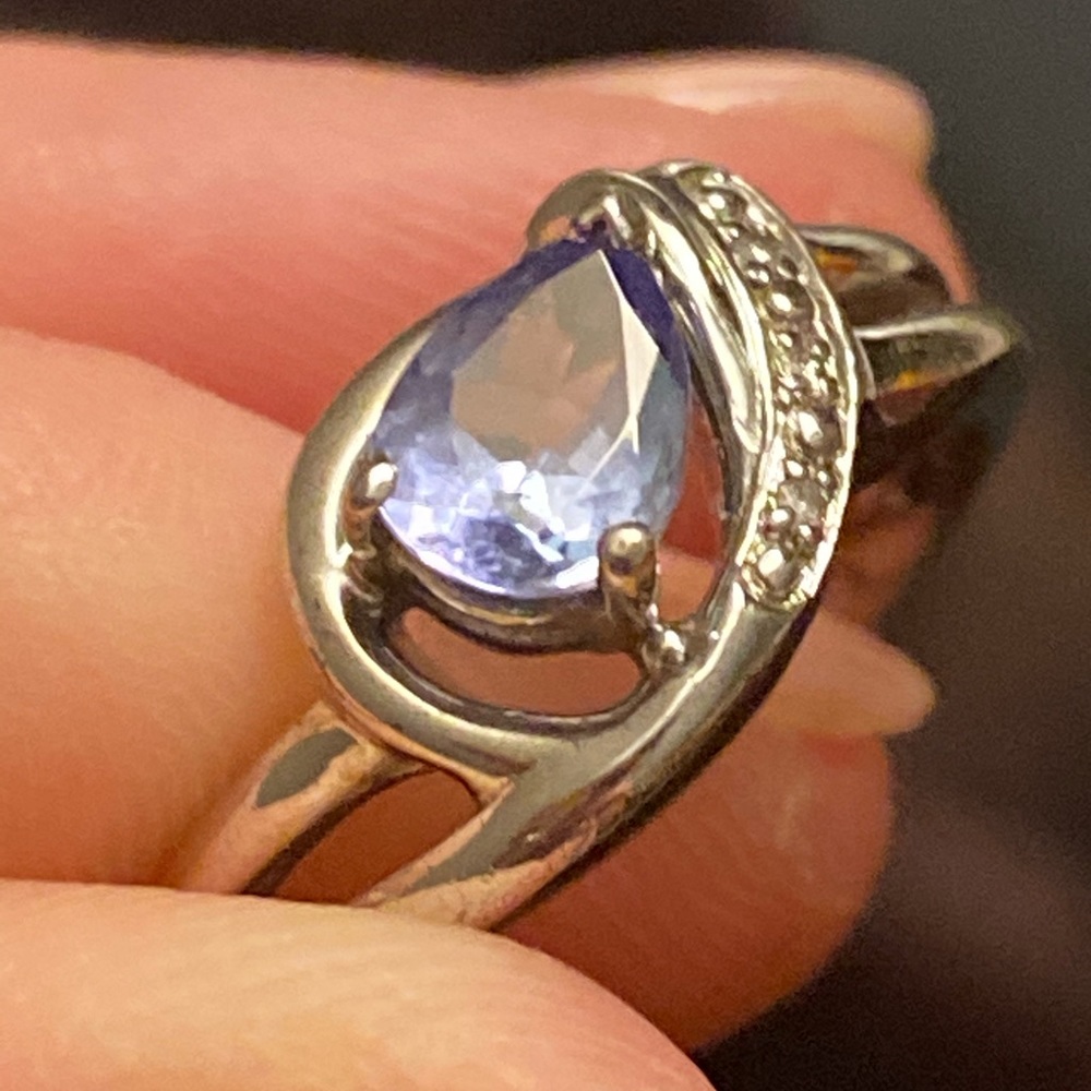 Sterling Silver Genuine Tanzanite Diamond …